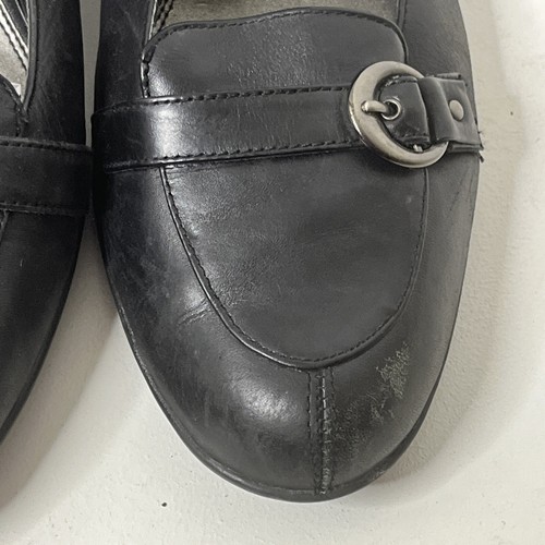 Merona Shoes Women's Size 11 ALMA Black Slip-on Pumps HEELS BUCKLE LEATHER - Picture 6 of 13