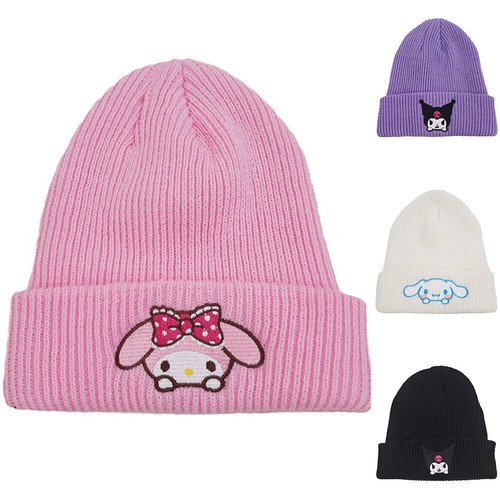 Sanrios Melody Kuromis Cinnamoroll Beanie Hat Women Winter Warm Knitted Ski Cap~ - Picture 4 of 12