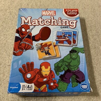 Marvel Avengers Matching Picture Card Game 72 Picture Tiles Preschool ...