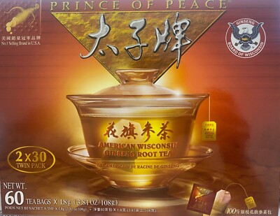 American Wisconsin Ginseng Root Tea (2x30 Tea Bags) 1.8gx60 Bags - (Pack of 1)