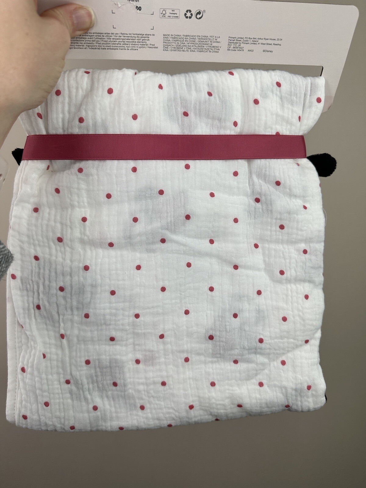 Primark Minnie Mouse Comforter Muslin Blankie Blanket Baby Soft BNWT