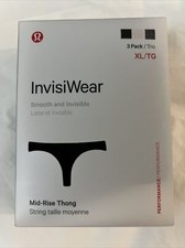 Lululemon InvisiWear MR Thong Size XL 3 Pack Black Pink Mist BLK/PIMI/DBDM