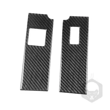 Front Windows Lift Switch Cover Trim For Ford Focus 2008-2011 Real Carbon Fiber