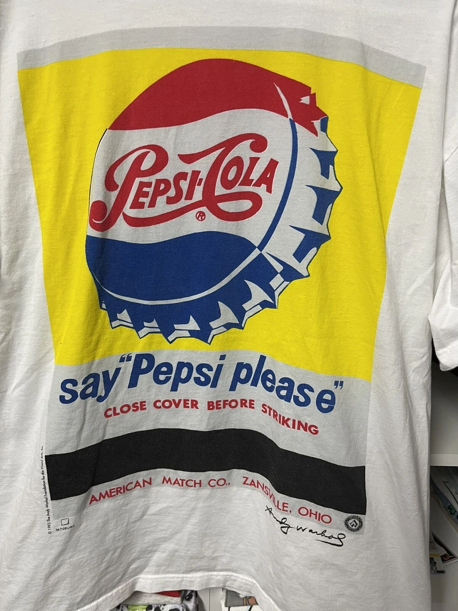 Vintage Andy Warhol Shirt XL White Money Design Art Tee USA Pepsi 1996 90s