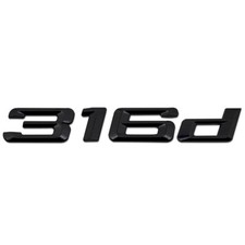 Glanz Schwarz 316d Auto Flach Buchstabe Nummer Hinten Kofferraum Boot Abzeichen Emblem f�r BMW