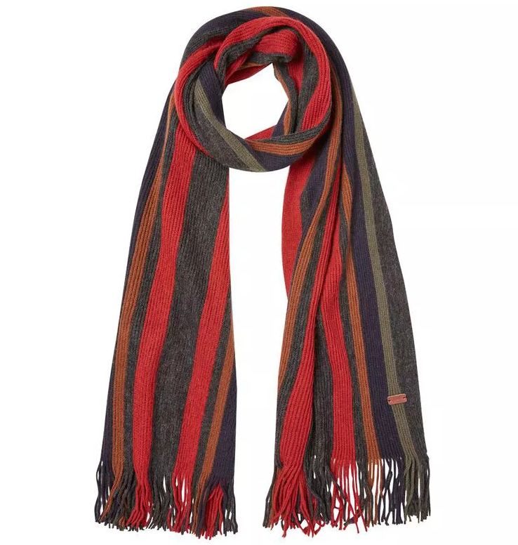 FAT FACE  Tasselled Multi Coloured Vertical Striped Winter Scarf