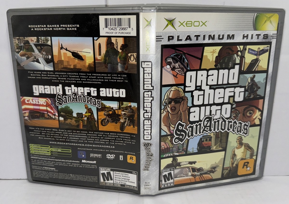 Grand Theft Auto San Andreas GTA Xbox OG Complete CIB w/ Map