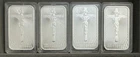 Lot of 4 × 1 Troy Ounce .999 Fine Silver Bars,  Crucifix Design, Bullion, Sigma