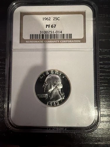 1952 25C NGC PF 67 90% SILVER PROOF WASHINGTON QUARTER