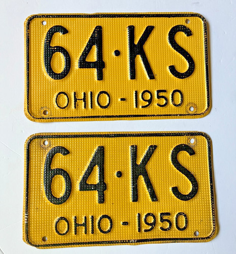 1950 set Ohio License Plate Excellent condition