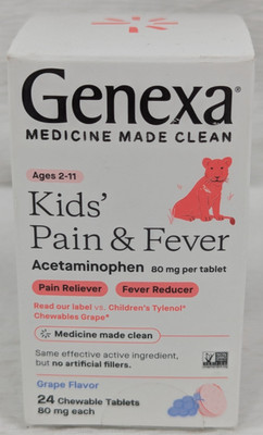 Genexa - Kids Pain and Fever - Acetaminophen - Grape Flavor - exp 01/27