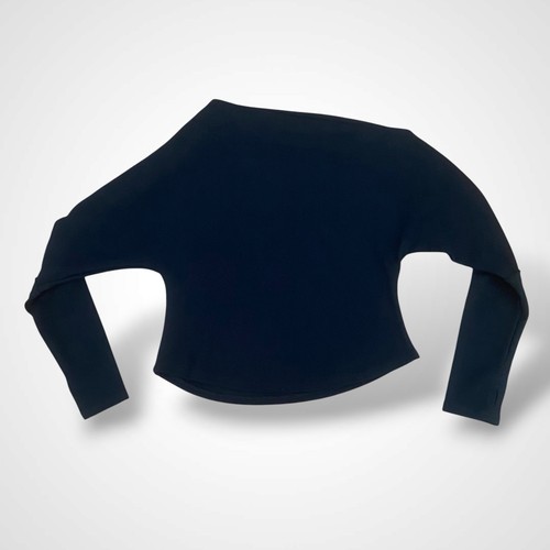 House of Harlow 1960 schwarz lang Fledermausärmel One Shoulder Bluse Top Damen Größe S - Bild 3 von 5