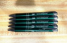 Green Metal Pen inscribed "This pen will bring me Luck"  LOT OF 5 USA SELLLER!
