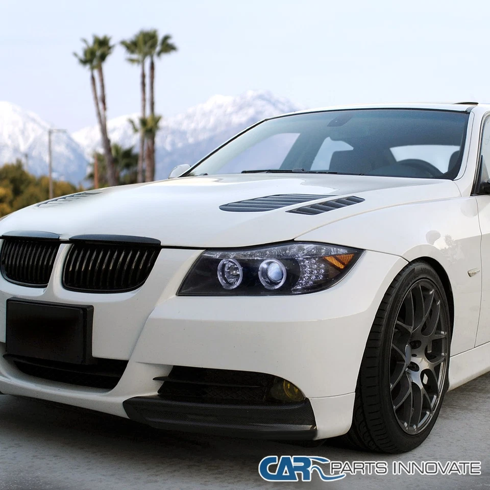 Fit 2006 2007 2008 BMW E90 323i 328i 335i LED Strip Projector Headlights Smoke - Imagem 3 de 4