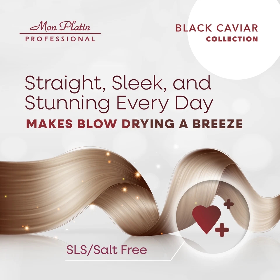 Suero reparador capilar Mon Platin Black Caviar 3,4 oz - para cabello alisado y liso Foto 3 de 4