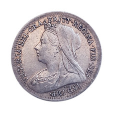 1900 Queen Victoria Great Britain Threepence Coin, Victoria Era, Uncertified