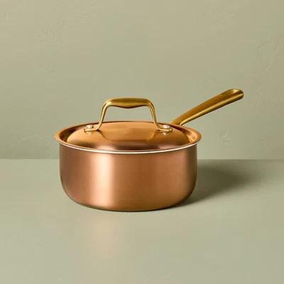 HEARTH & HAND WITH MAGNOLIA 2.1qt 7" 2pc Stainless Steel Sauce Pan Copper - Hearth & Hand