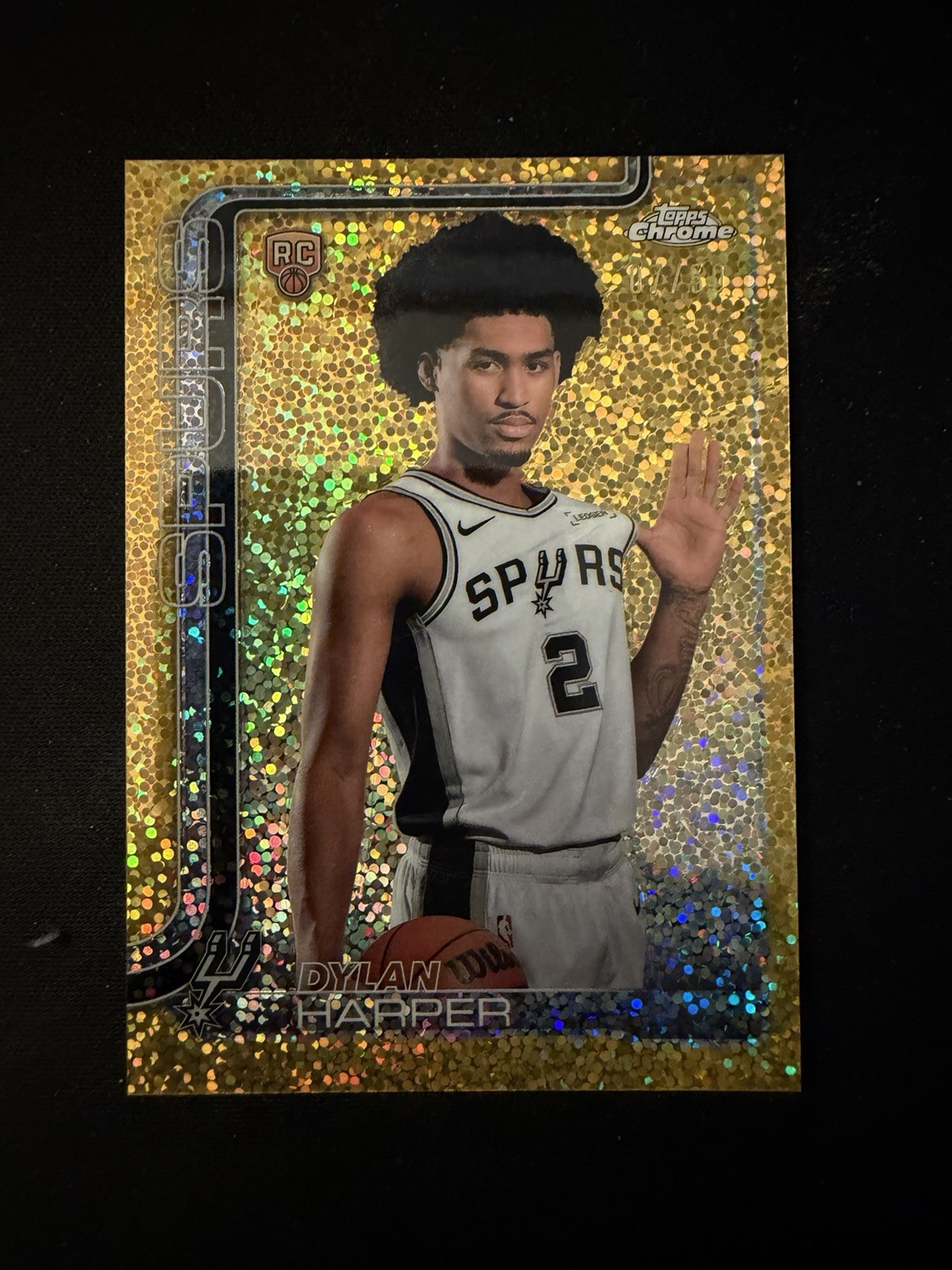 2025-26 Topps Chrome Basketball Dylan Harper Image Variation Gold Speckle /50 RC