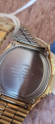 Casio Vintage A168 Quarz Digitaluhr gold Edelstahl Alarm Stoppuhr Box