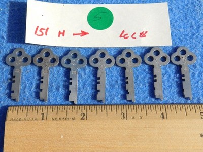 National Cash Register keys: numbers 151H - 152H - 154H - 157H - 159H 160H 161H