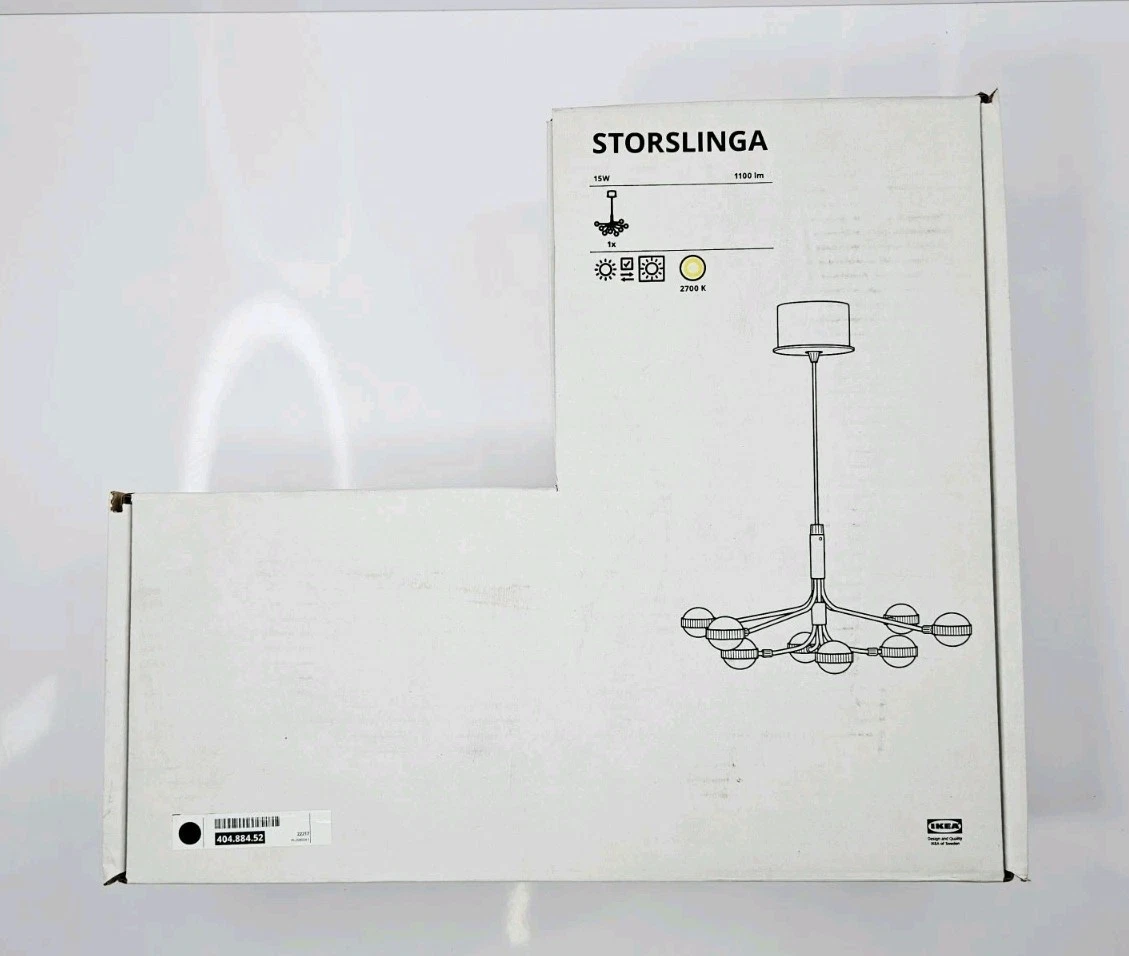 IKEA STORSLINGA LED Chandelier 8-armed Black/white 404.884.52 | eBay