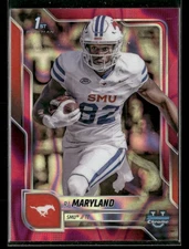 2025 Bowman University Chrome RJ Maryland 153 SMU Mustangs Pink Lava Refractor