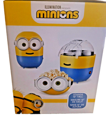 Minions Hot Air Popcorn Maker 12  Tall 1200W Oil-Free Popper New Movie Gift