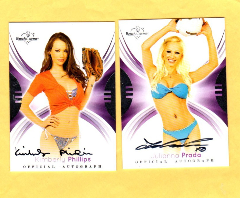 KIMBERLY PHILLIPS & JULIANNA PRADA 2015 SIGNATURE SERIES BENCHWARMER 2 AUTO CARD