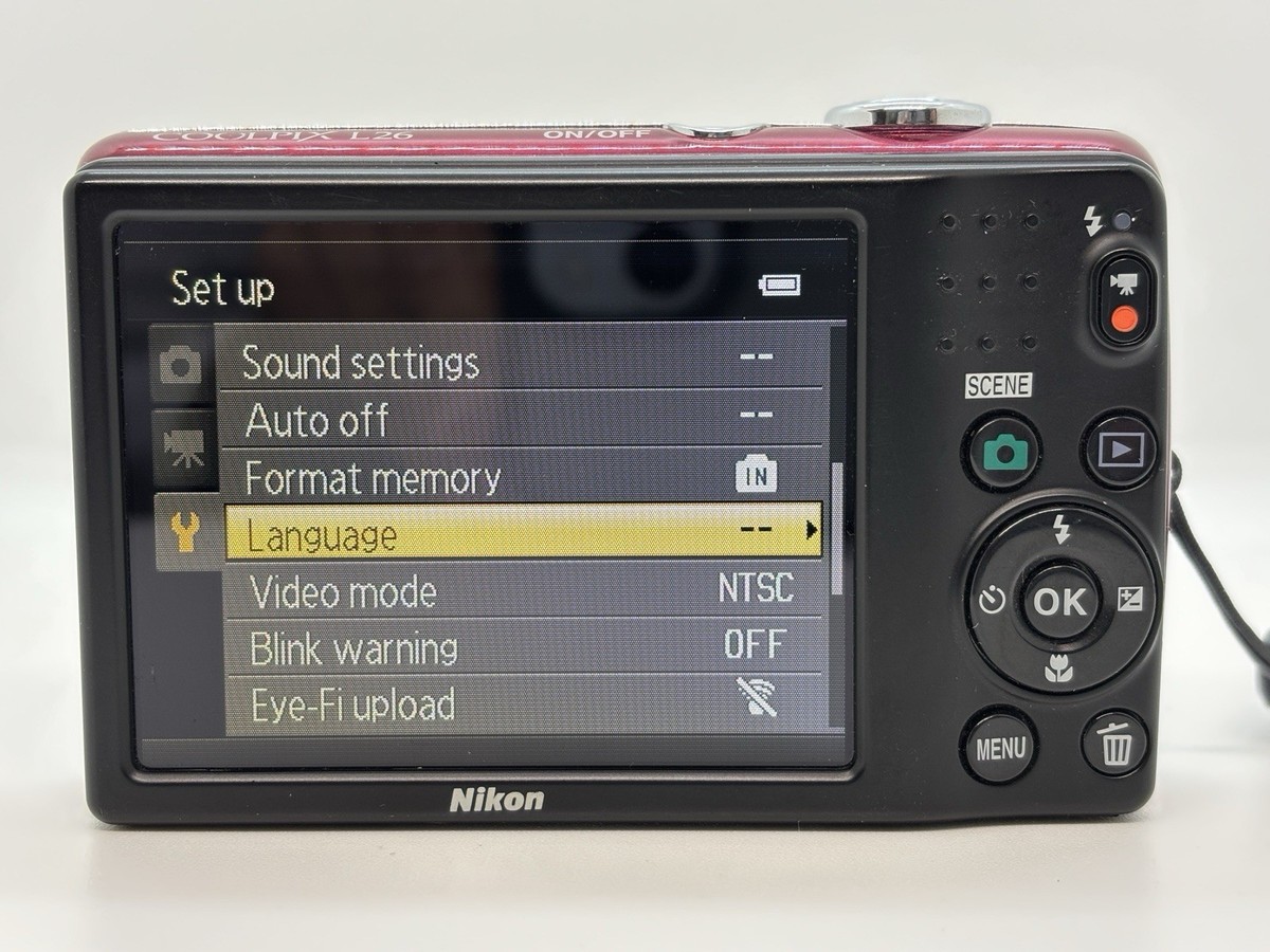 Nikon COOLPIX L26 Red 16.1MP 5x Zoom Compact Digital Camera From