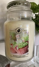 BUNNY CUPCAKES goose creek candles 24 oz Large jar Rare/retired NEW Easter