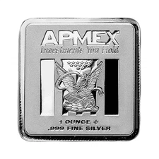 Lot Of 2 - 1 Oz Silver Bar - APMEX (Square Series)
