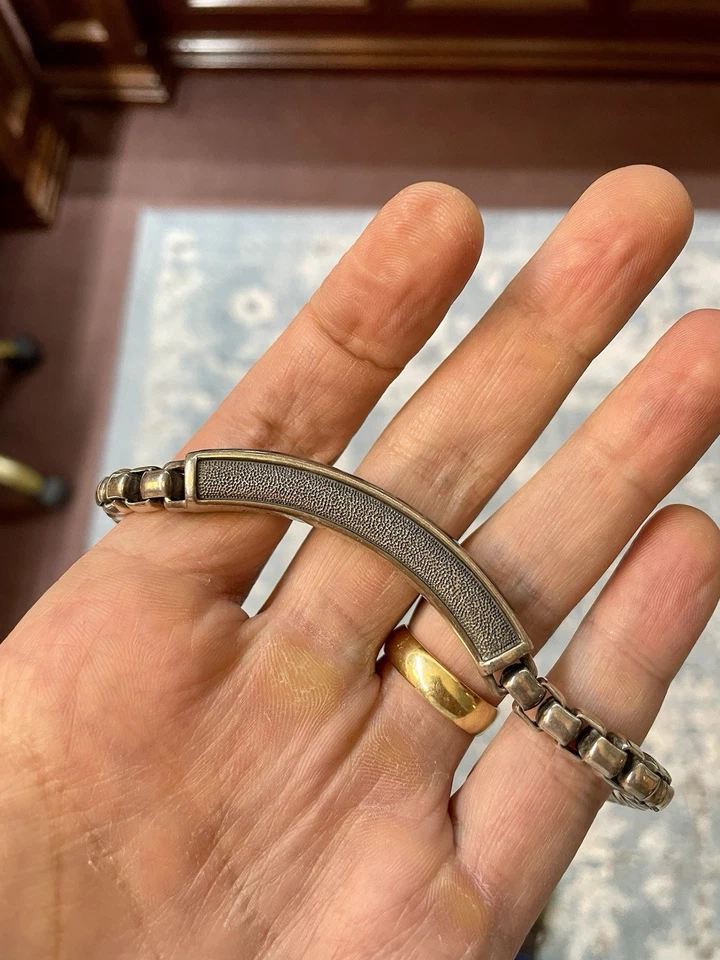 David Yurman pulseira de identificação de pedra exótica com pietersite - 7mm - 8,5" - RARO - Imagem 4 de 4