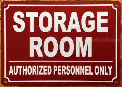 2 PACK-STORAGE ROOM SIGN (REFLECTIVE, ALUMINIUM,RED,5X7,SPACE-SAVING DESIGN)-S