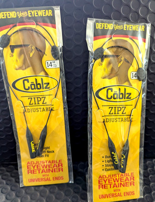 2 Cablz Zipz Adjustable Sunglasses Eye Glasses Holder Retainer Cord Head Neck