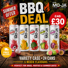 Pure Mo-Ja 24 Can BBQ Variety Pack – 100% Pure Juice