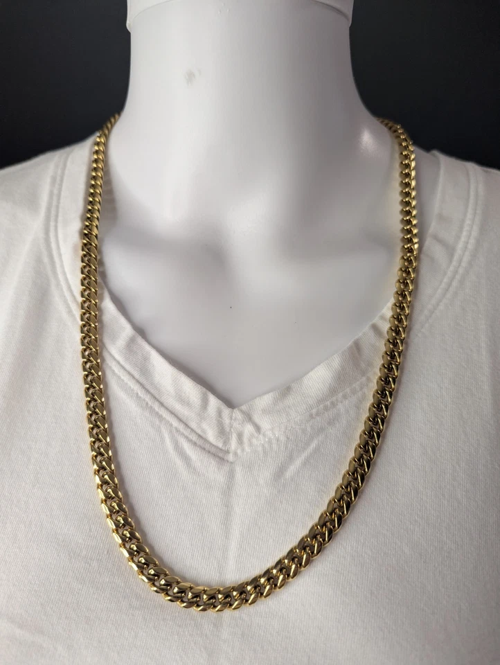 Yellow Gold Plated over Copper Miami Cuban Link Chain 26 Inches 80 Grams 3mm - Image 4 of 4