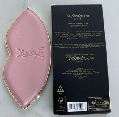 YSL Compact HAND MIRROR Pink Lip Shape Yves Saint Laurent Novelty