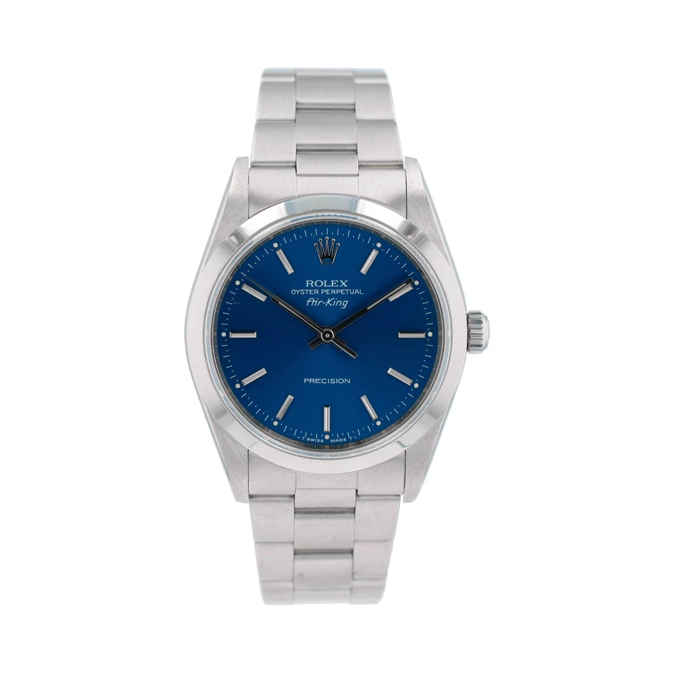 Reloj Rolex Oyster Perpetual Air-King 14000 Raro Azul Índice Suave Oyster 34mm Foto 2 de 4