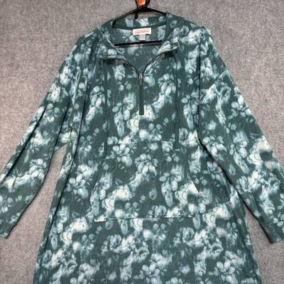 Stan Herman Embossed Whisper Terry Zip Lounger Emerald