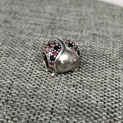 Authentic Pandora Charm Sparkling Ladybug Bead 791484CFR Sterling Silver CZ 925