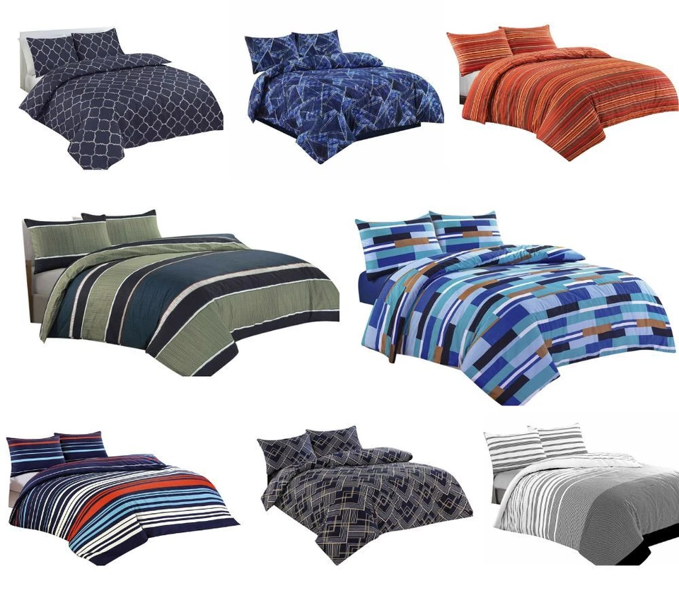 LONDON DREAM Printed Duvet Cover + Pillowcases, Reversible Quilt Covers Bedding Set 8 Designs