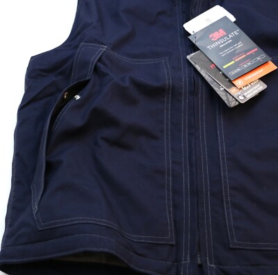 Carhartt Fire-Resistant Quick Duck Insulated Vest Men's Sizes Navy