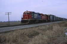 Railroad Slides - Grand Trunk Western #5815 Locomotive Riga Michigan DT&I Train