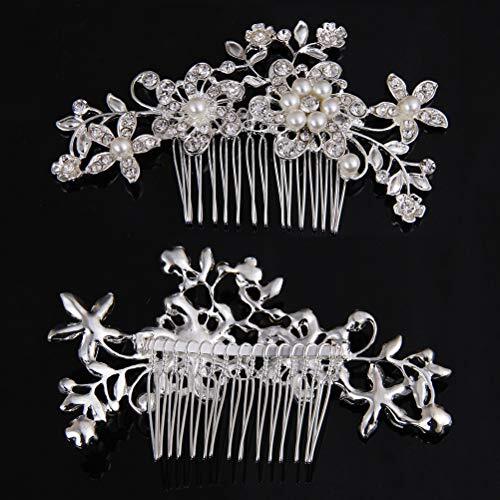 44Pcs Wedding Hair Combs for Brides Pearl Crystal Bridal Hair Accessories Side - Picture 5 of 7