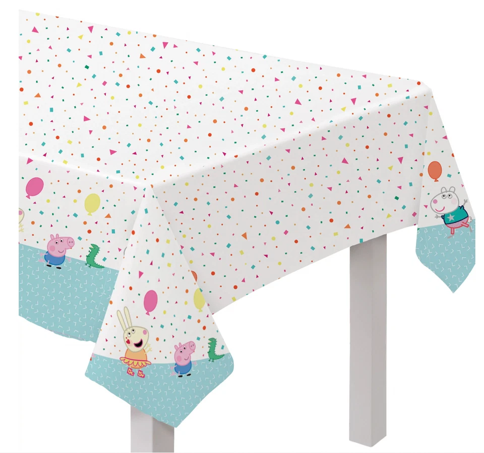 Juego de vajilla de fiesta de cumpleaños confeti Peppa Pig: taza, platos, servilleta, cubierta de mesa Foto 3 de 4