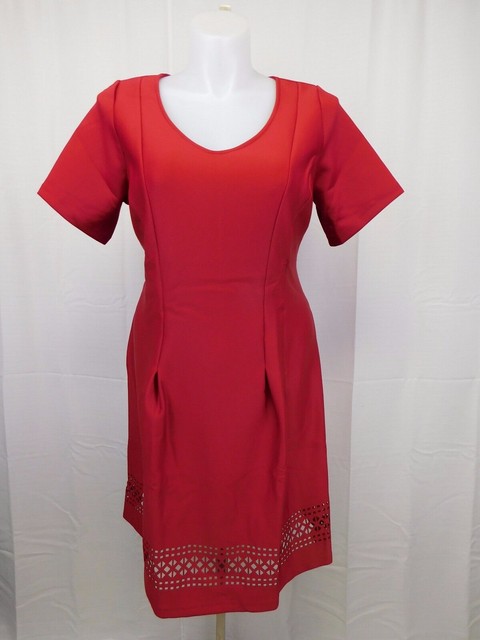 red fit and flare dress plus size