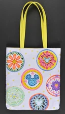 Disney Parks Hidden Mickey Canvas Tote Bag Flowers Multicolor Colorful