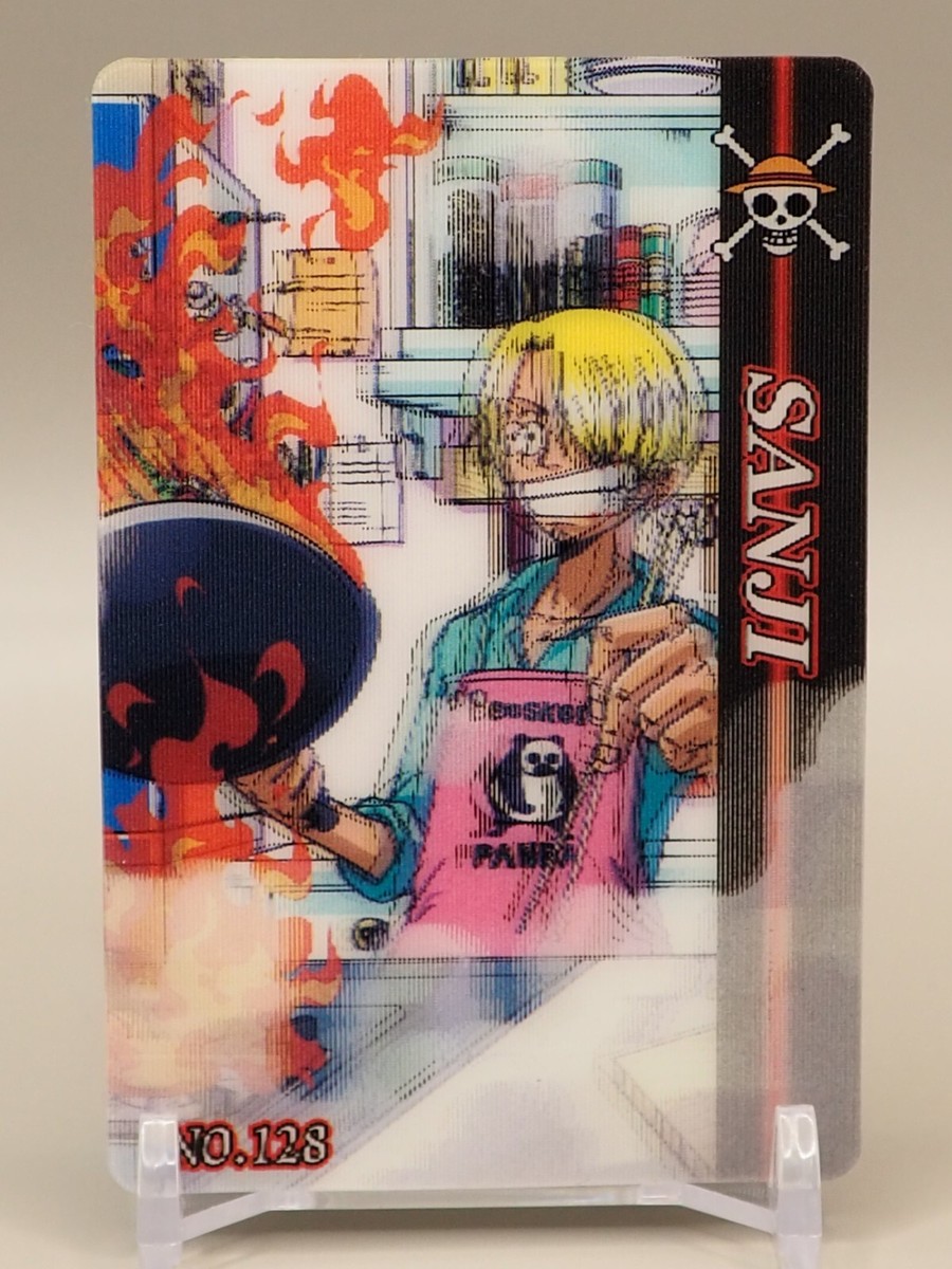 Sanji One Piece Trading Card 3D No. 128 Gummy Bandai Anime