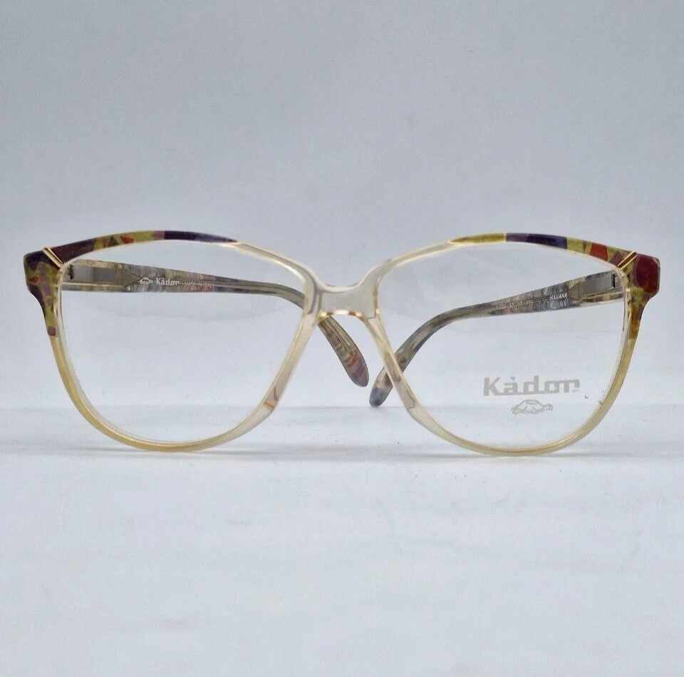 Óculos femininos vintage anos 80 Kador retangular acetato vermelho Havana feitos na Itália - Imagem 4 de 4