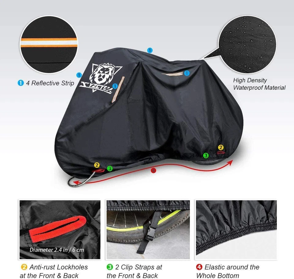 Waterproof Heavy Duty Motorcycle covers Fit Small Motorcycles (79 x 45 x 29 in) - Image 2 of 4